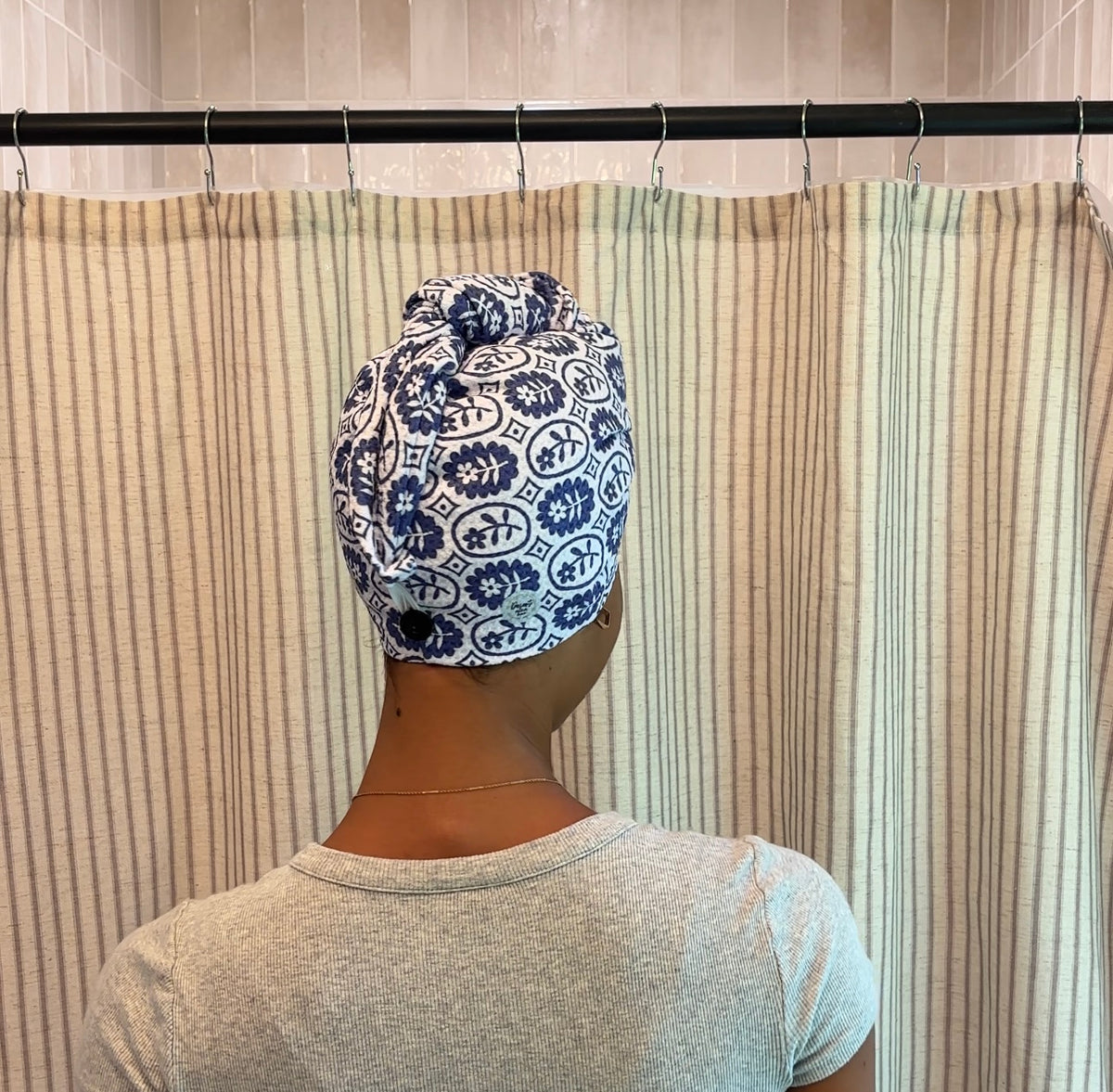 INDIGO BLOOM HAIR WRAP