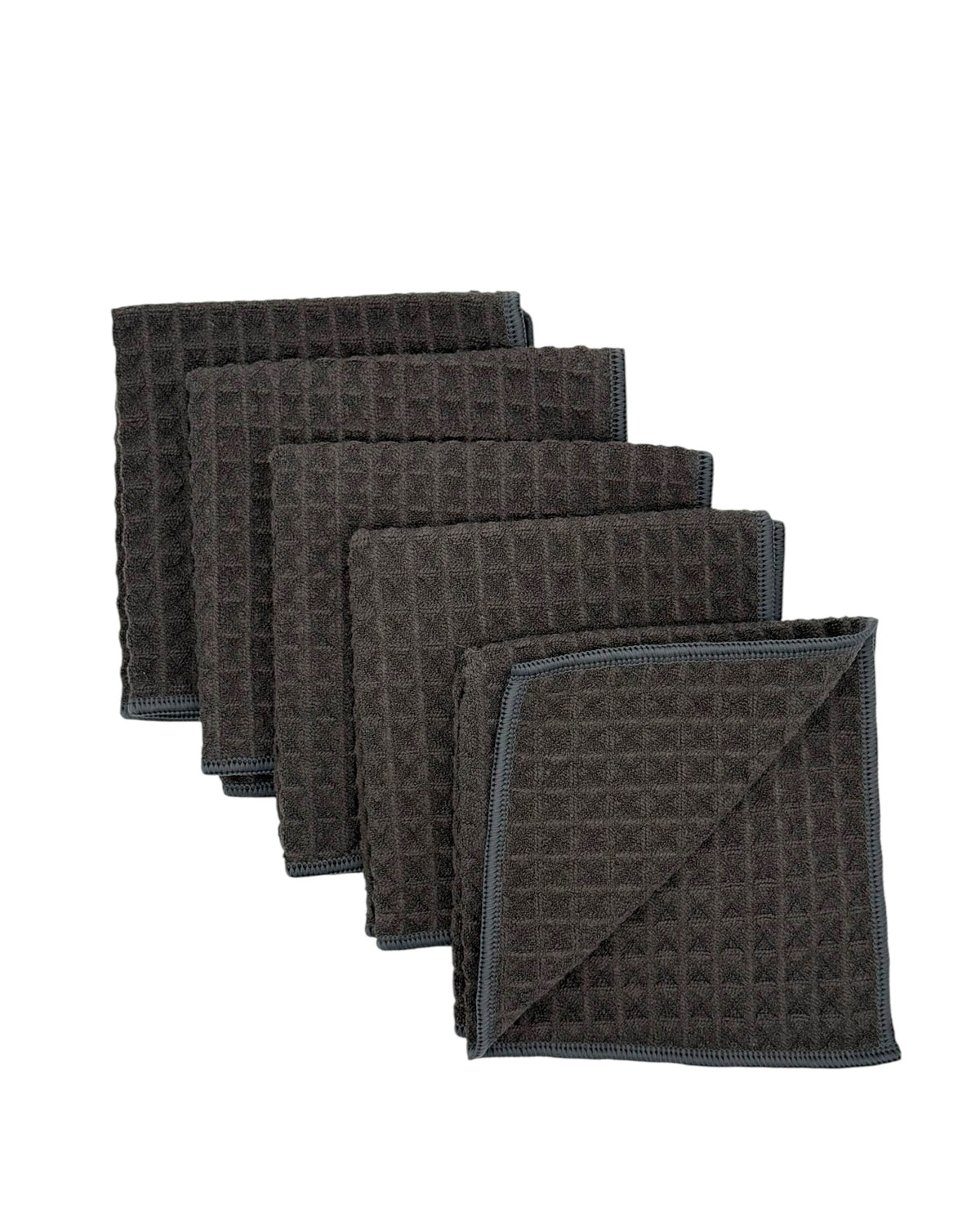 Luxe washcloth set of 5 CHARCOAL