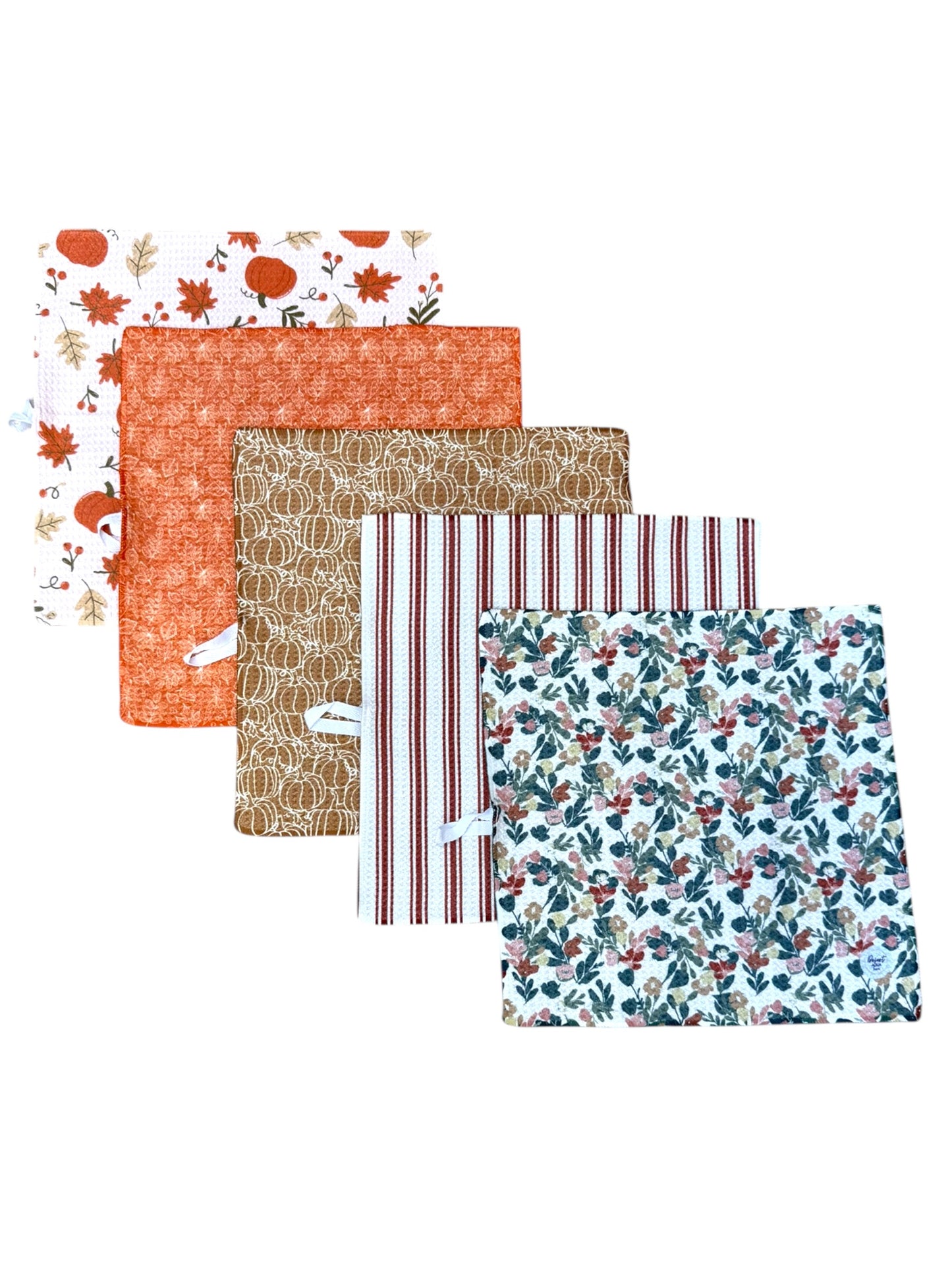 COZY FALL SET OF 5 DISH CLOTHS