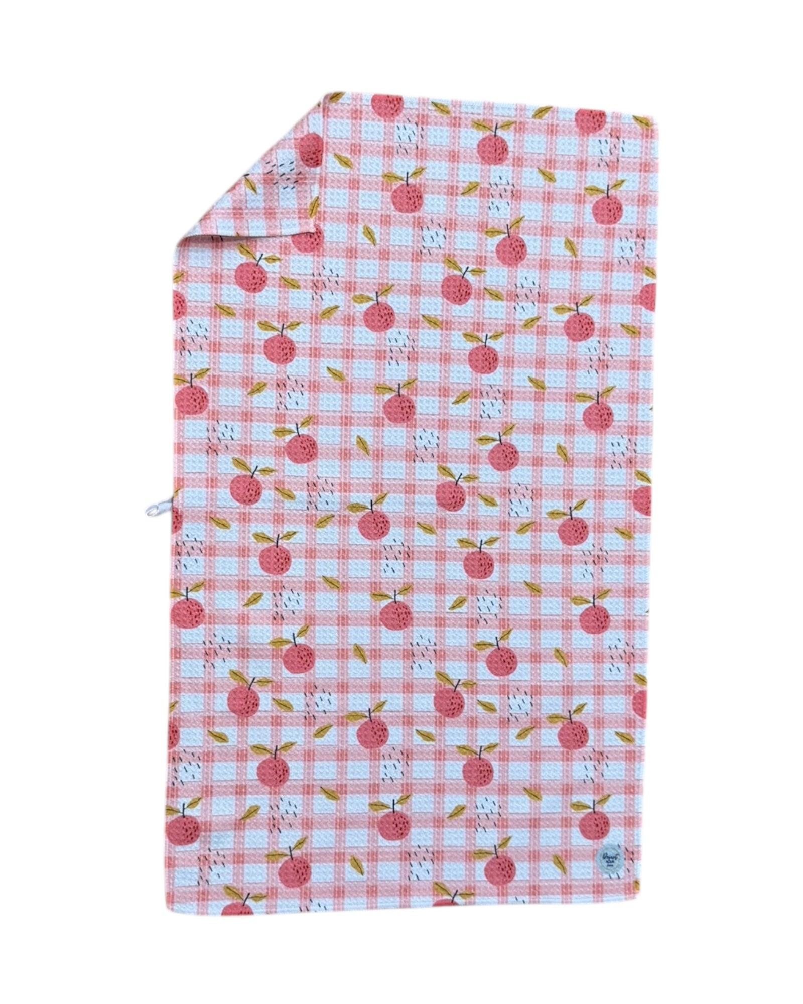 TOWEL  with peach pattern on a white background