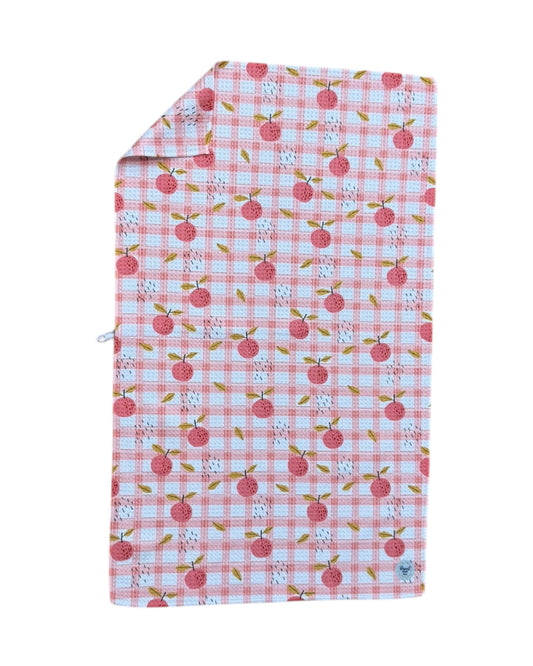 TOWEL  with peach pattern on a white background