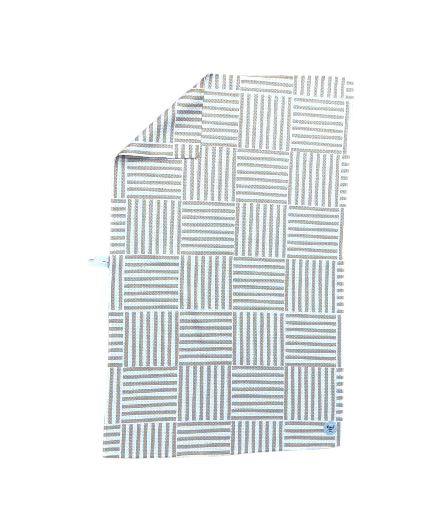 Patterned TOWEL with geometric design on a white background